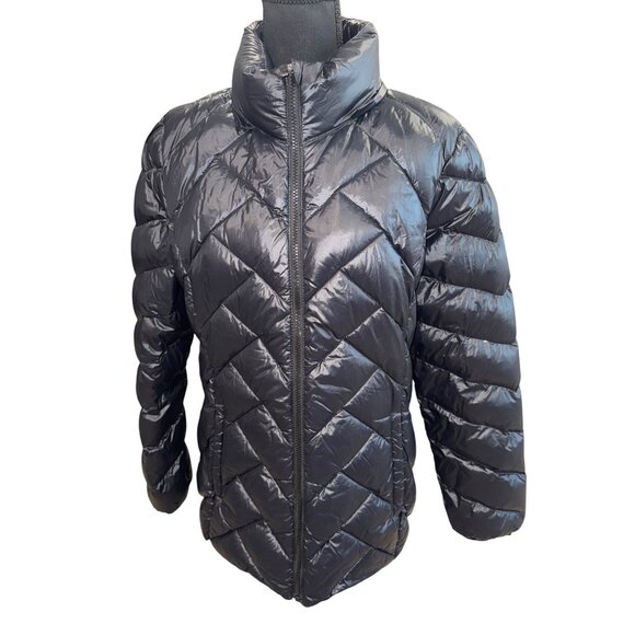 London Fog Goose Down Lightweight Packable Puffer Coat Jacket L Winter Travel - Picture 1 of 10